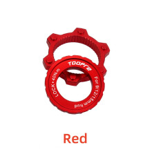 (Red) Bicycle Centerlock to 6-Hole Adapter, Center Lock to 6 Hole Brake Disc Conversion Kit