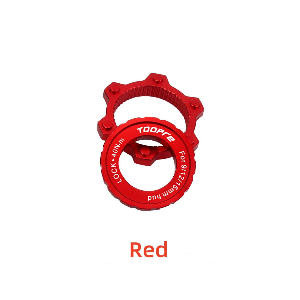 (Red) Bicycle Centerlock To 6-Hole Adapter, Center Lock Conversion For 6 Hole Bike Brake Disc Red 123643798612