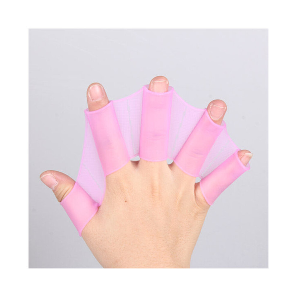 (Purple M) 1 Pair Silicone Swim Gear Fins Hand Paddle Web Flippers Training Diving Webbed Gloves For Women Men Kids Swimming Tool 110691535603