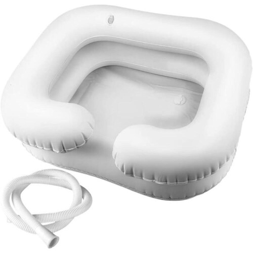 Lavabo gonfiabile da comodino per lavare i capelli, lavabo mobile per shampoo per anziani e pazienti post-operatori PZCC