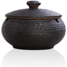 Keramische asbak met deksel, windbestendige asbak, asbak voor binnen en buiten, decoratie voor thuis of op kantoor