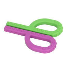 Set de 2 bețișoare de dentiție compatibile pentru bebeluși, fabricate din silicon moale și elastic, pentru a calma gingiile și a îmbunătăț