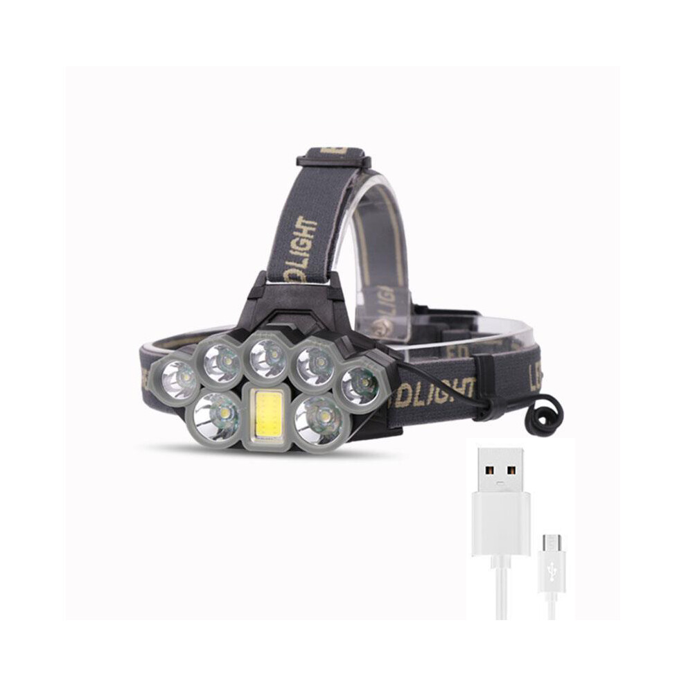 (Without Battery) Usb Rechargeable Head Super Bright Cob Led Head Lamp Flash 6 Modes Light 110691536693