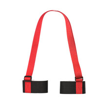 (Red) Adult Snowboard Bindings: Double Velcro Ski Bindings, Handheld & Shoulder Straps