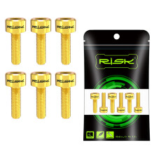 (Gold, M5x16) 6PCS Handlebar Stem Screws M5*16MM M5*18MM Road MTB Mountain Bike Bolts