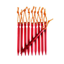 (red) 10PCS Tent Stakes 700I Aluminium Tent Nail Lightweight with Portable Rope