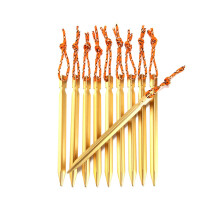 (gold) 10PCS Tent Stakes 700I Aluminium Tent Nail Lightweight with Portable Rope
