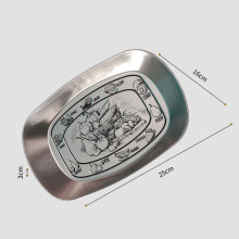 (Santa Claus) Outdoor camping fruit plate European-style retro tinplate metal snack tray tray dinner plate fruit bowl field tableware