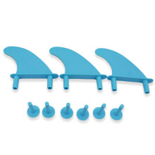 (Cyan) TPU Rudder Plastic Soft Surfboard Fin Set for Softboards