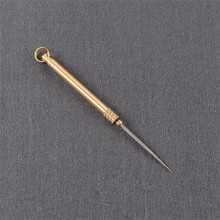(Toothpicks) Outdoor Camping Titanium Toothpick Holder & Fruit Fork Keychain Survival Tool