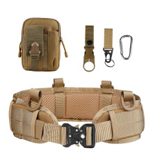 (Khaki suit) Tactical Battle Belt Hunting Men Battle Belt Set Outdoor CS Hunting Belt Adjustable