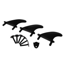 (Black) TPU Rudder Softboard Fin Set for Surfboards - Plastic, Durable, Easy to Install