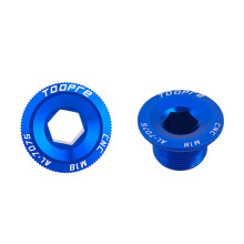 (M18-Blue(2pcs)) 2PCS crank cover screw M18/M19/M20 bicycle tooth plate mountain bike screw