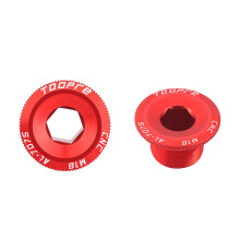 (M18-Red(2pcs)) 2PCS crank cover screw M18/M19/M20 bicycle tooth plate mountain bike screw