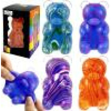 4 pelotas antiestrés blandas con forma de oso, de crecimiento lento, juguetes sensoriales para aliviar la ansiedad, rellenas de maltosa, par