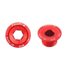(M19-Red(2pcs)) 2PCS crank cover screw M18/M19/M20 bicycle tooth plate mountain bike screw