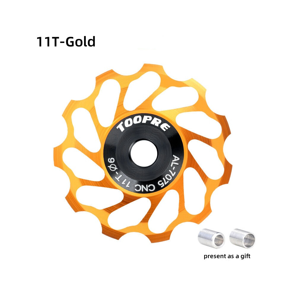 (13T-) 11/13T Mtb Rear Derailleur Guide Wheel, Ceramic Bearing Tension Pulley For Mountain Bicycle Gold 113121907728
