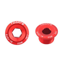(M20-Red(2pcs)) 2PCS crank cover screw M18/M19/M20 bicycle tooth plate mountain bike screw