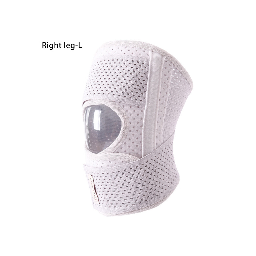White (Right Leg-L) Knee Brace Support Meniscus Arthritis Tendonitis Pain Patella Stabilizers Straps