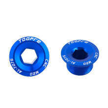 (M20-Blue(2pcs)) 2PCS crank cover screw M18/M19/M20 bicycle tooth plate mountain bike screw