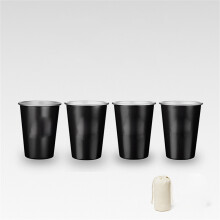 (Black) 4PCS Stainless Steel 350ml Camping Cups for Outdoor Travel, Coffee, and Beer