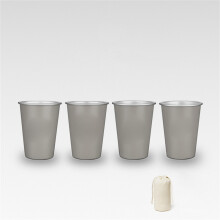 (Grey) 4PCS Stainless Steel 350ml Camping Cups for Outdoor Travel, Coffee, and Beer