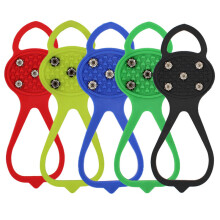 (Black) 5-Tooth Ice Claw Cleats - Gourd-Shaped Snow Grips, Lightweight Winter Spikes