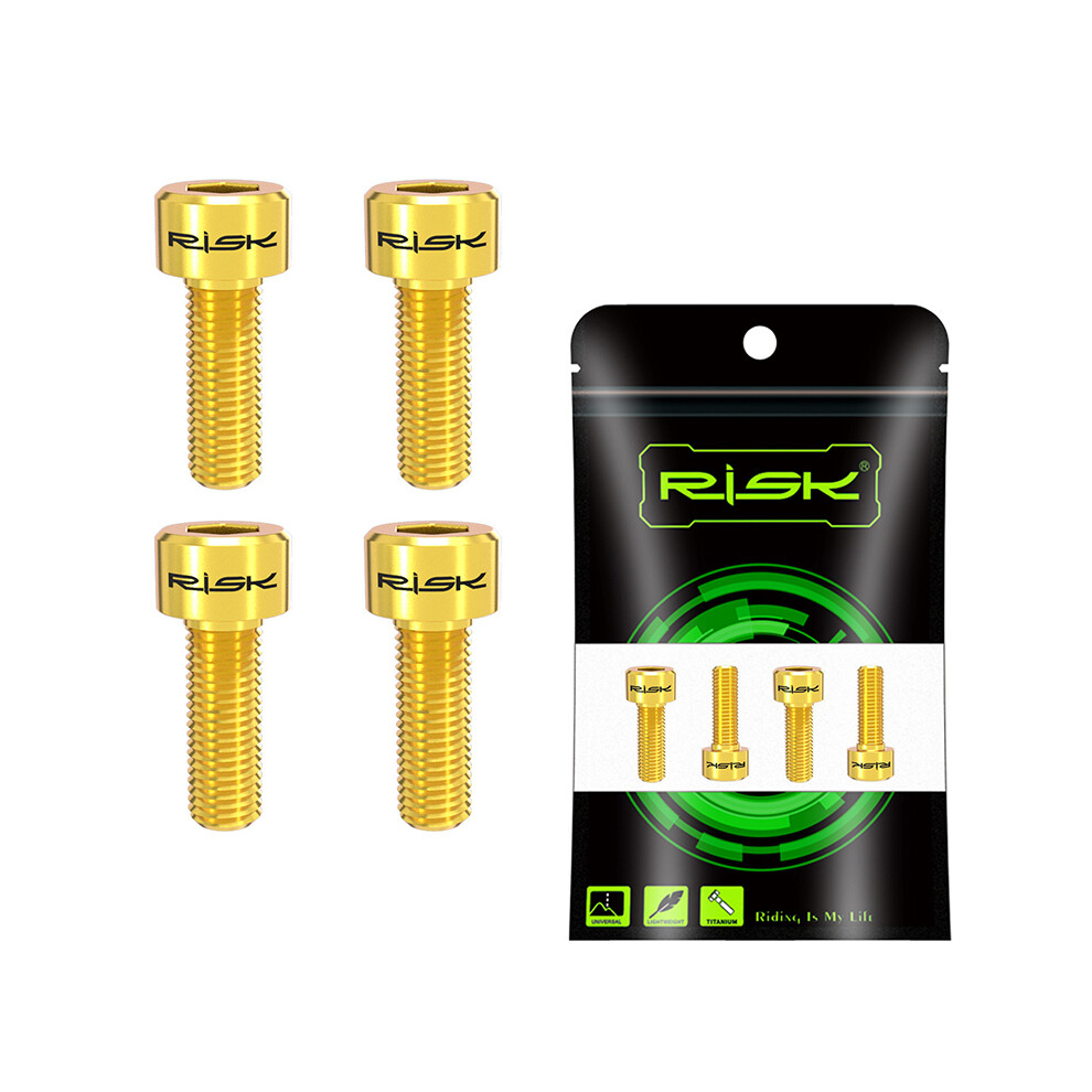 (, M6x20) 4Pcs Brake Caliper Fixing Bolts Titanium Ti M6x16/18/20Mm Mtb Bicycle Screw Gold 110691546494