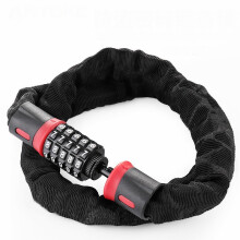 (Black grey 1.2m) Bicycle & Motorcycle Portable Chain Lock - Anti-Theft Password Lock for Mountain Bikes