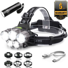 Ultra Bright LED Adjustable Headlight Waterproof Rechargeable Outdoor Camping Headlamp