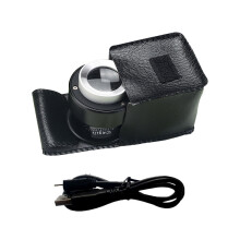(Rechargeable model) 30x Magnifier 6LED Optical Glass Lens Magnifier Handheld Coin Stamp Jewelry