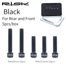 (Black) Titanium Alloy Bicycle Front & Rear Derailleur Bolts - Mountain Bike Shift Adjusting Screws
