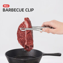 Mini BBQ Clamp BBQ Food Tongs Stainless Steel Clamps Portable Food Clamps Kitchen Picnic Cooking