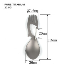 (Stainless Steel) 4-in-1 Camping Cutlery: Fork, Spoon, Bottle Opener & Hook - Multifunction Tool