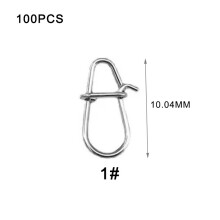 (1#) 100PCS Gourd Shaped Crank Bait Buckle Power Clip Bass Terminal Fishing Gear