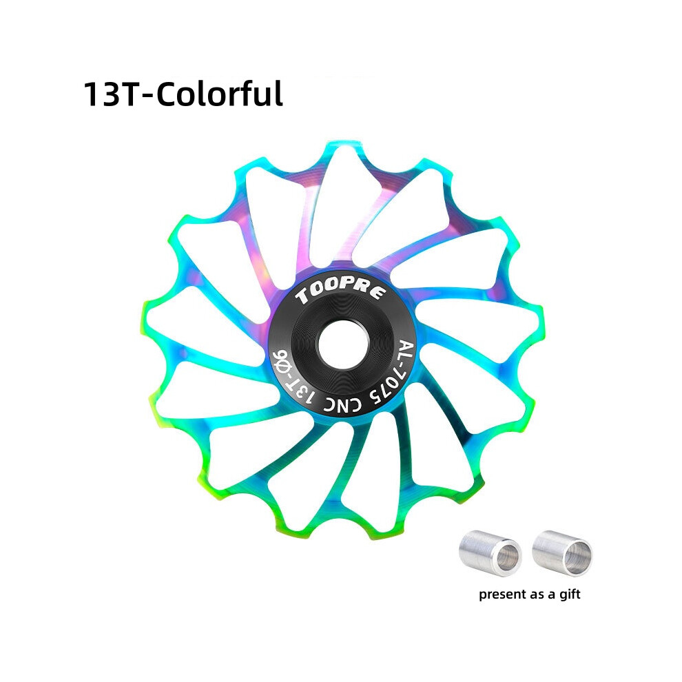 (13T-Colorful) 11/13T Mtb Rear Derailleur Guide Wheel, Ceramic Bearing Tension Pulley For Mountain Bicycle 113121907735