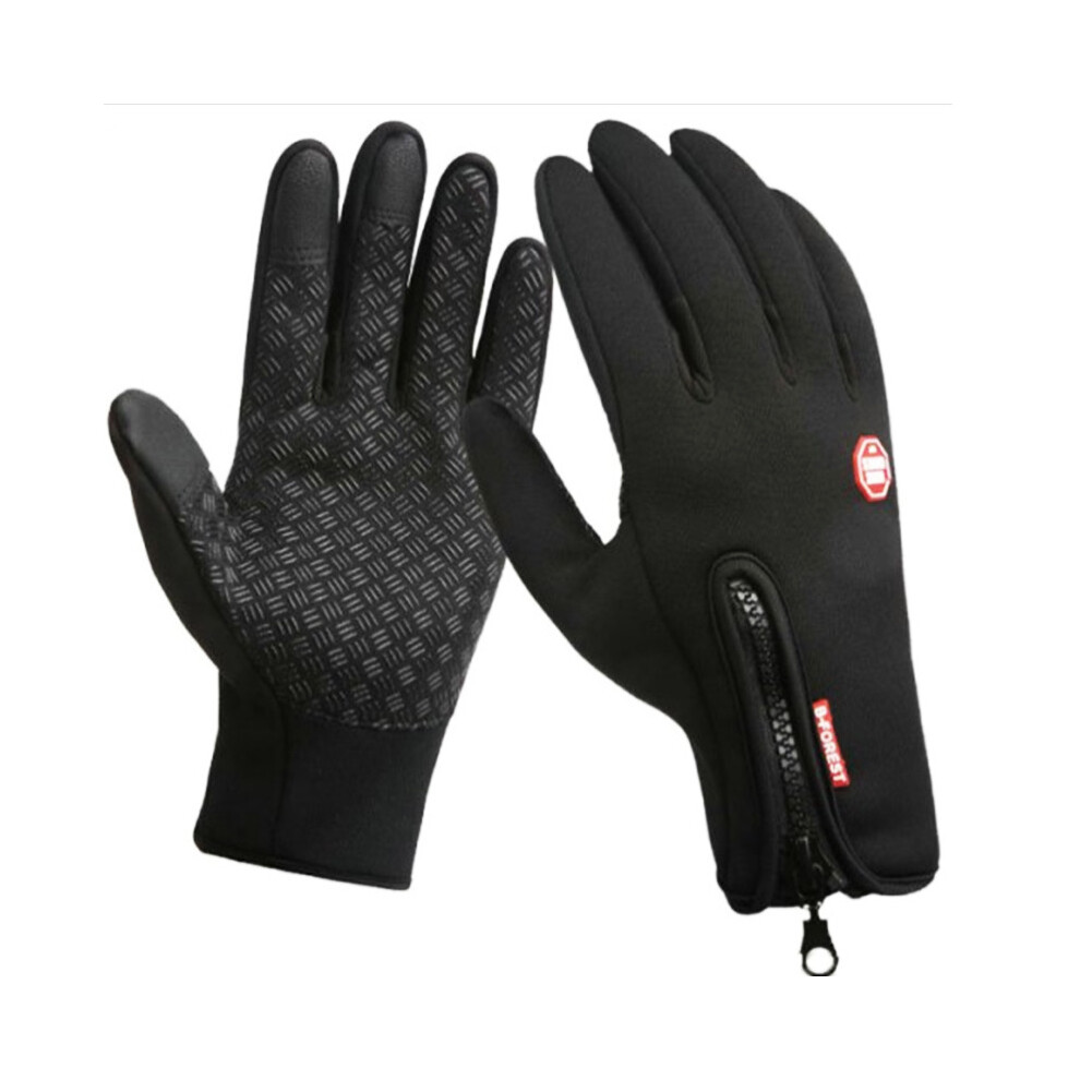 (Black, M) Warm Gloves Touch Screen Winter Motorcycle Windproof Ski Gloves Men And Women 110691543097