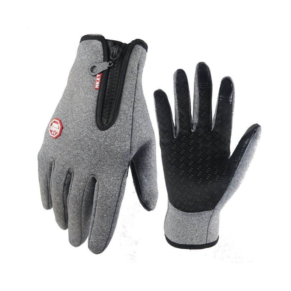 (Grey, M) Warm Gloves Touch Screen Winter Motorcycle Windproof Ski Gloves Men And Women 110691543172