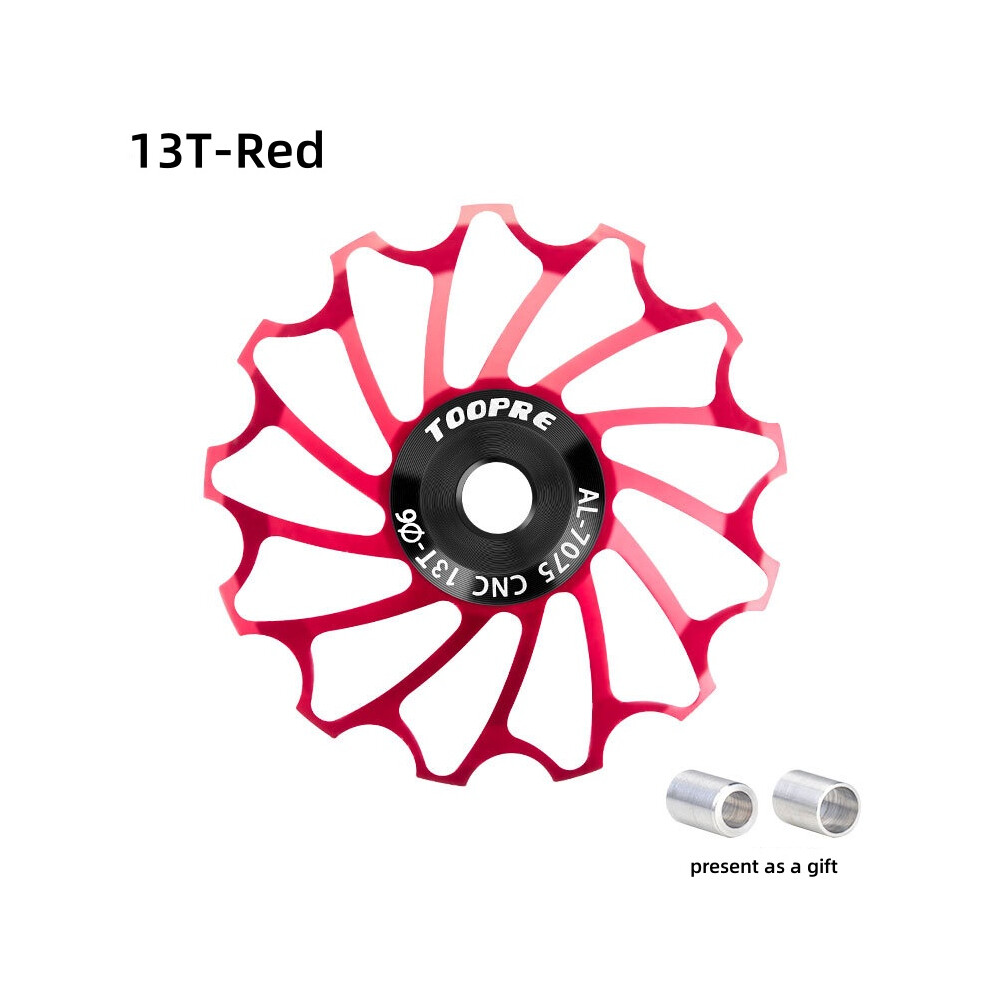 (13T-) 11/13T Mtb Rear Derailleur Guide Wheel, Ceramic Bearing Tension Pulley For Mountain Bicycle Red 113121907711