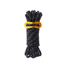 (Black) 4M outdoor camping rope tent fixed rope reflective camping accessories 4mm