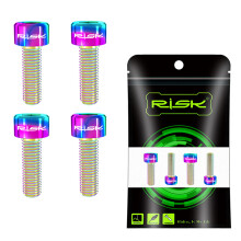 (Dazzling, M6x20) 4PCS Brake Caliper Fixing Bolts Titanium Ti M6x16/18/20mm MTB Bicycle Screw
