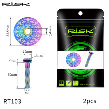 (Rainbow 3) Titanium Alloy Bicycle Stem Cover MTB Folding Bike Headset Top Cap with Screw