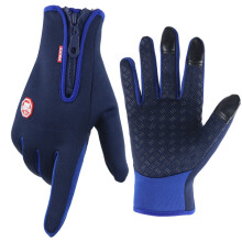 (Blue, L) Warm gloves touch screen winter motorcycle windproof ski gloves for men and women for cycling outdoor camping hiking motorcycle