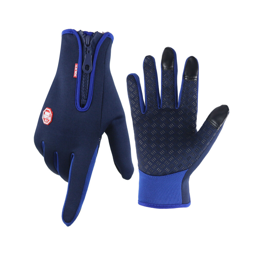 (Blue, S) Warm Gloves Touch Screen Winter Motorcycle Windproof Ski Gloves Men And Women 110691543257
