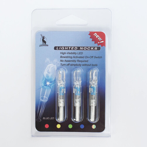 (blue) 3PCS Crossbow LED Lighted Nocks 6.2mm Bowstring Activated For Compound Bow Archery