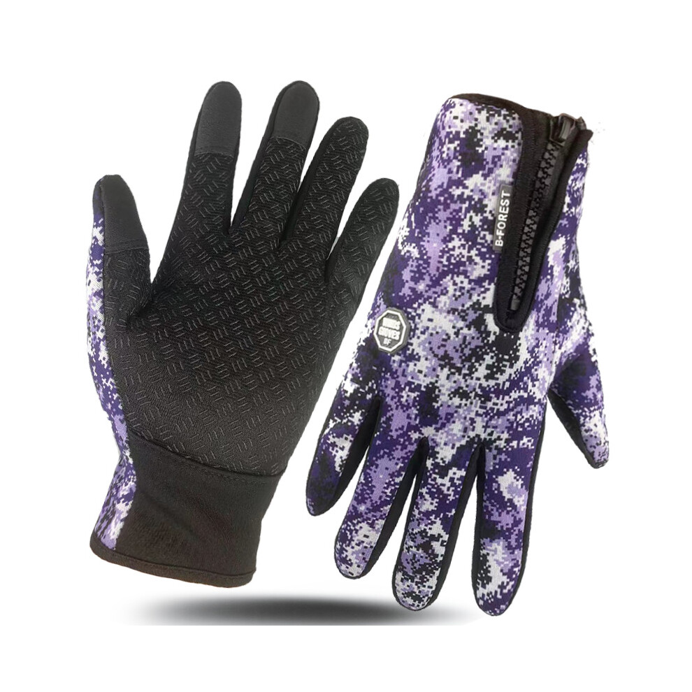 (Purple, M) Warm Gloves Touch Screen Winter Motorcycle Windproof Ski Gloves Men And Women 110691543394