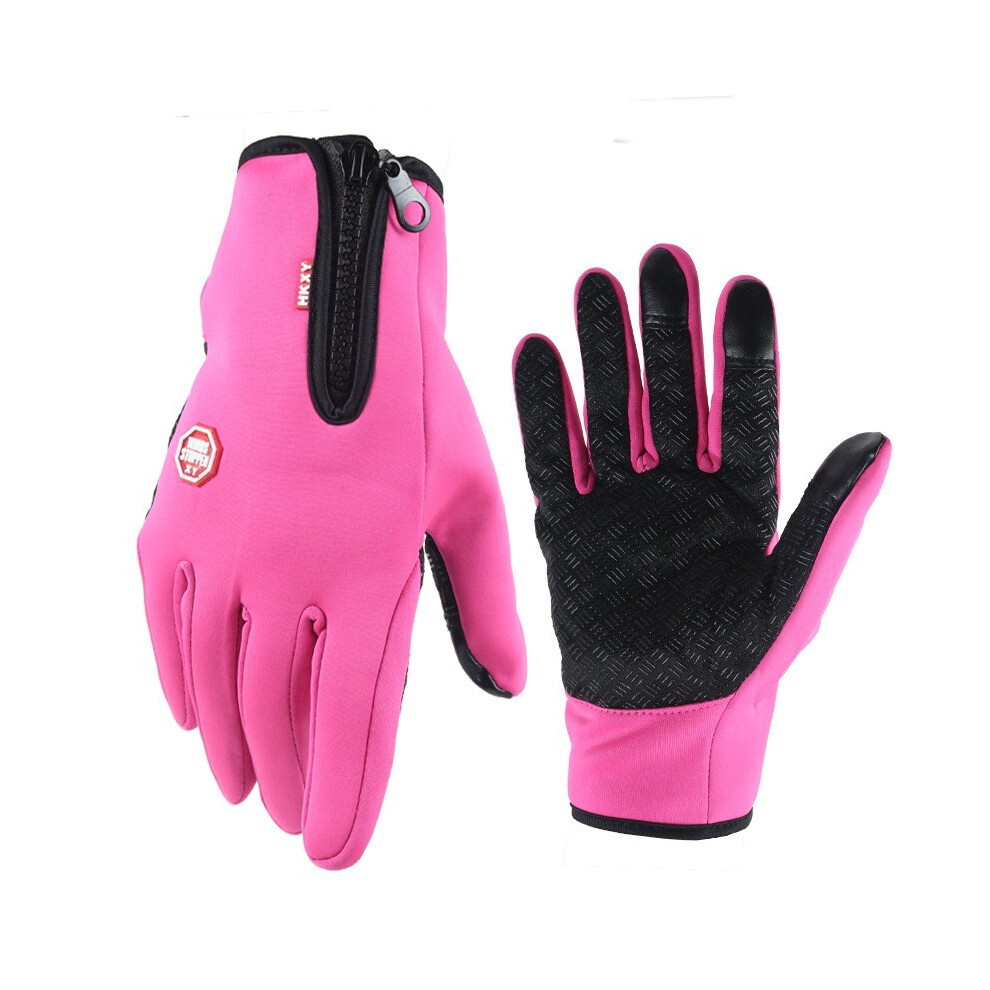 (Pink, Xl) Warm Gloves Touch Screen Winter Motorcycle Windproof Ski Gloves Men And Women 110691543233
