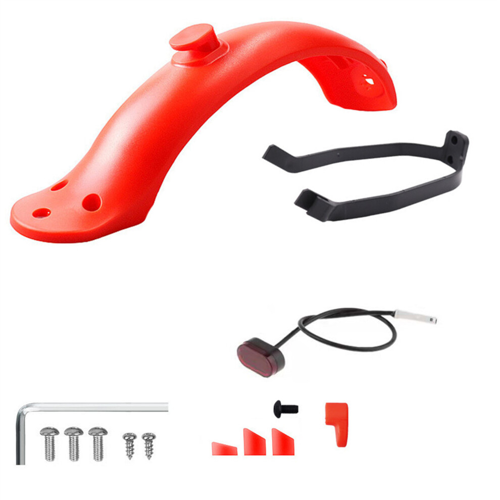 (+) New Rear Fender & Mudguard With Tail Bracket For Xiaomi M365 Electric Scooter Black/Red/Light 123643780969