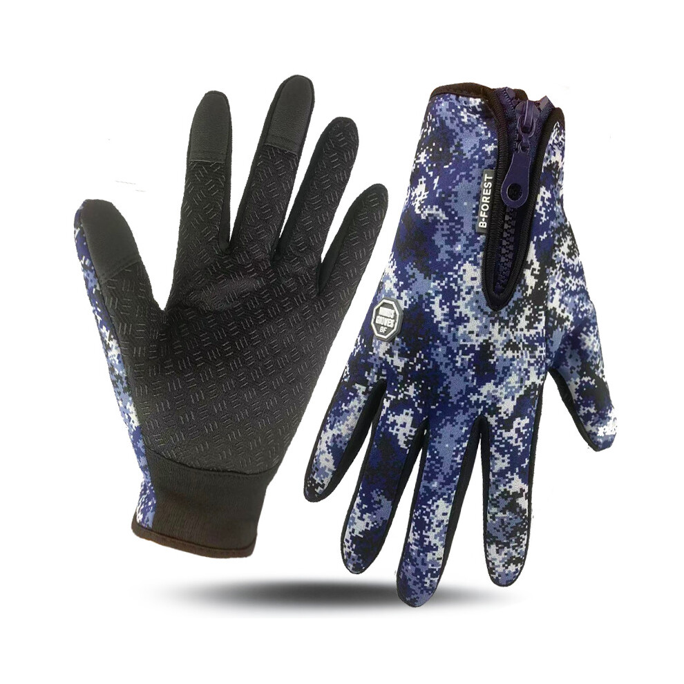 (Blue, Xl) Warm Gloves Touch Screen Winter Motorcycle Windproof Ski Gloves Men And Women 110691543493