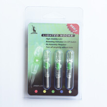 (green) 3PCS Archery LED Lighted Nocks Tail 6.2mm For Compound Bow Hunting Arrow Nocks